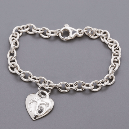 Baby Footsteps Personalised Silver Charm