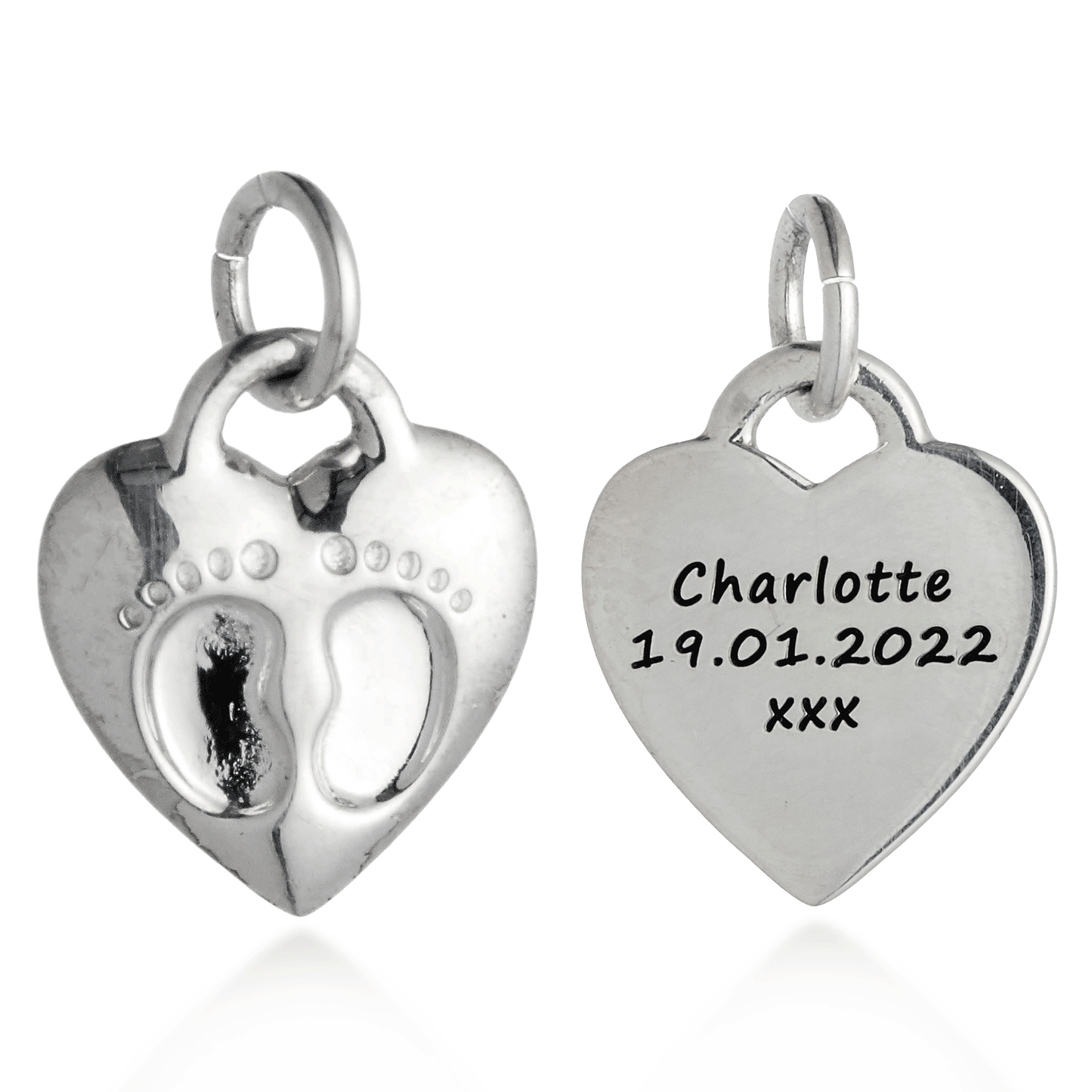 Baby Footsteps Personalised Silver Charm