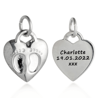 Baby Footsteps Personalised Silver Charm