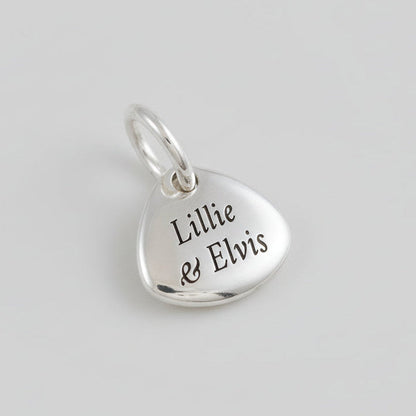 Pet Paw Print Personalised Silver Charm