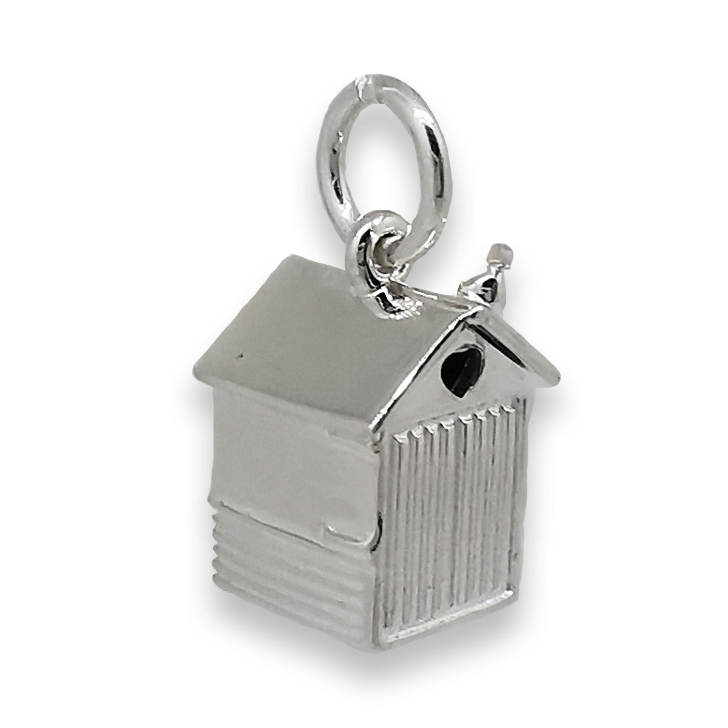 Beach Hut Personalised Silver Charm