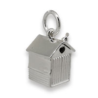 Beach Hut Personalised Silver Charm