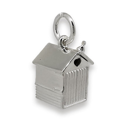 Beach Hut Personalised Silver Charm