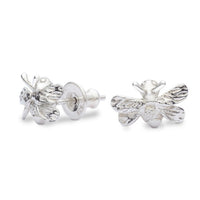 Bumble Bee Silver Stud Earrings