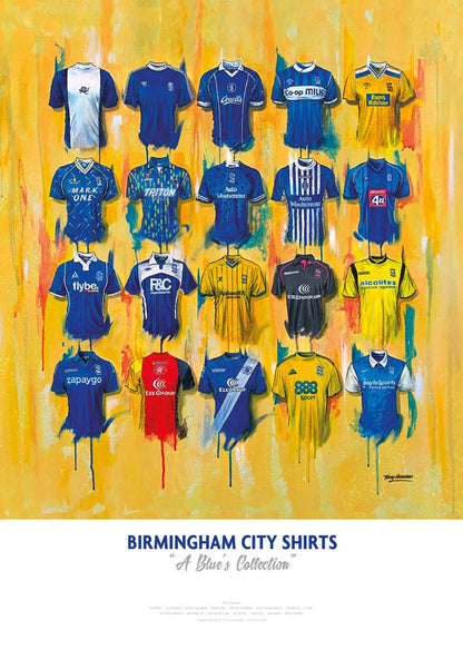 Birmingham City FC Shirts - A2 Signed Limited Edition Prints