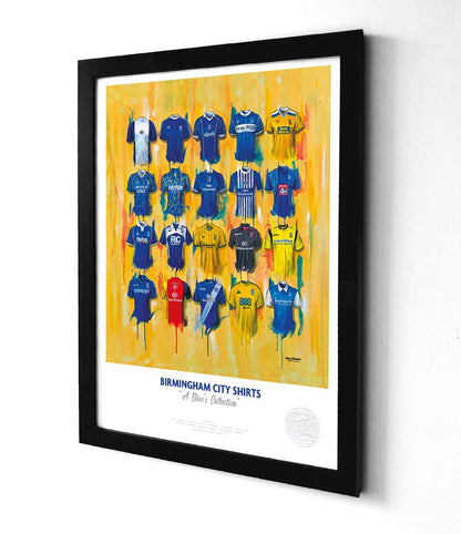 Birmingham City A3 Framed Print – Iconic Blues Shirt Wall Art