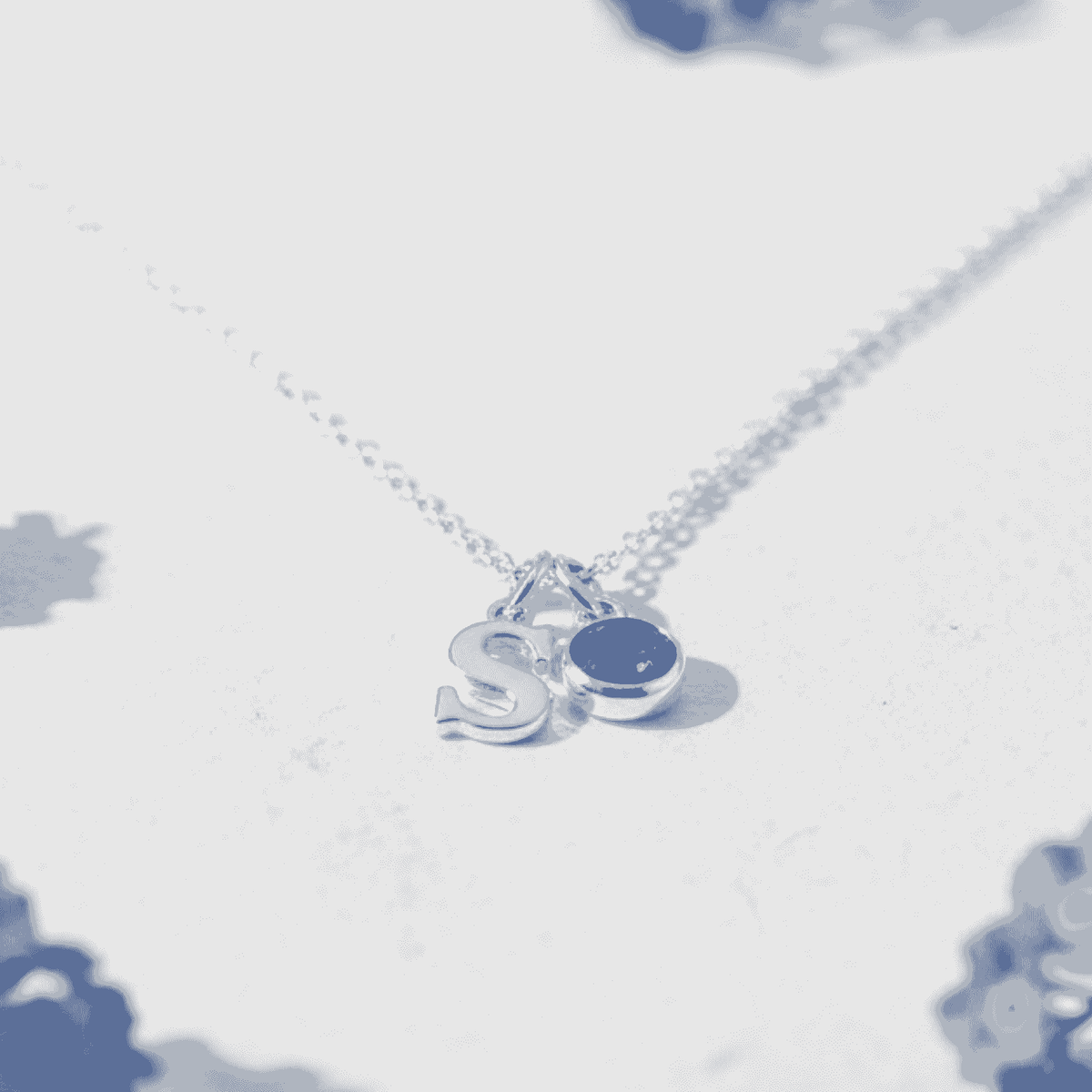 September Birthstone Jewellery Set | Pearl & Sapphire Earrings + Personalised Necklace