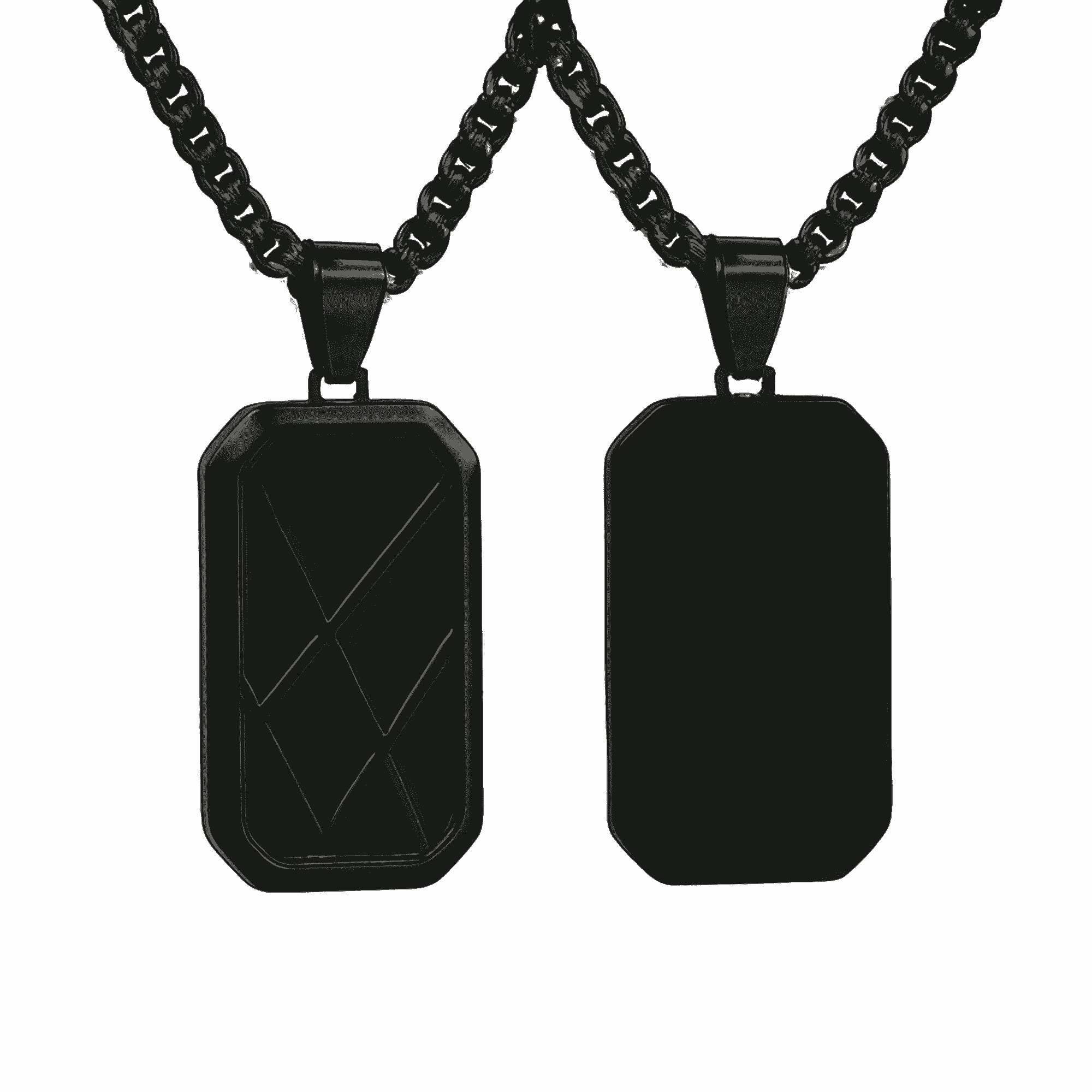 Personalised Men’s Contemporary Black Dog Tag Necklace