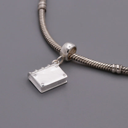 Hardback Book Personalised Silver Charm