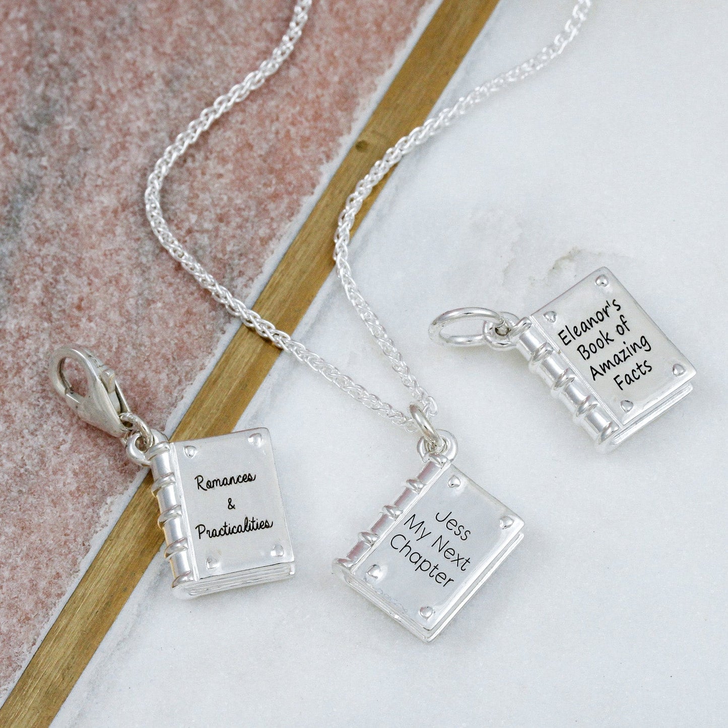 Hardback Book Personalised Silver Charm