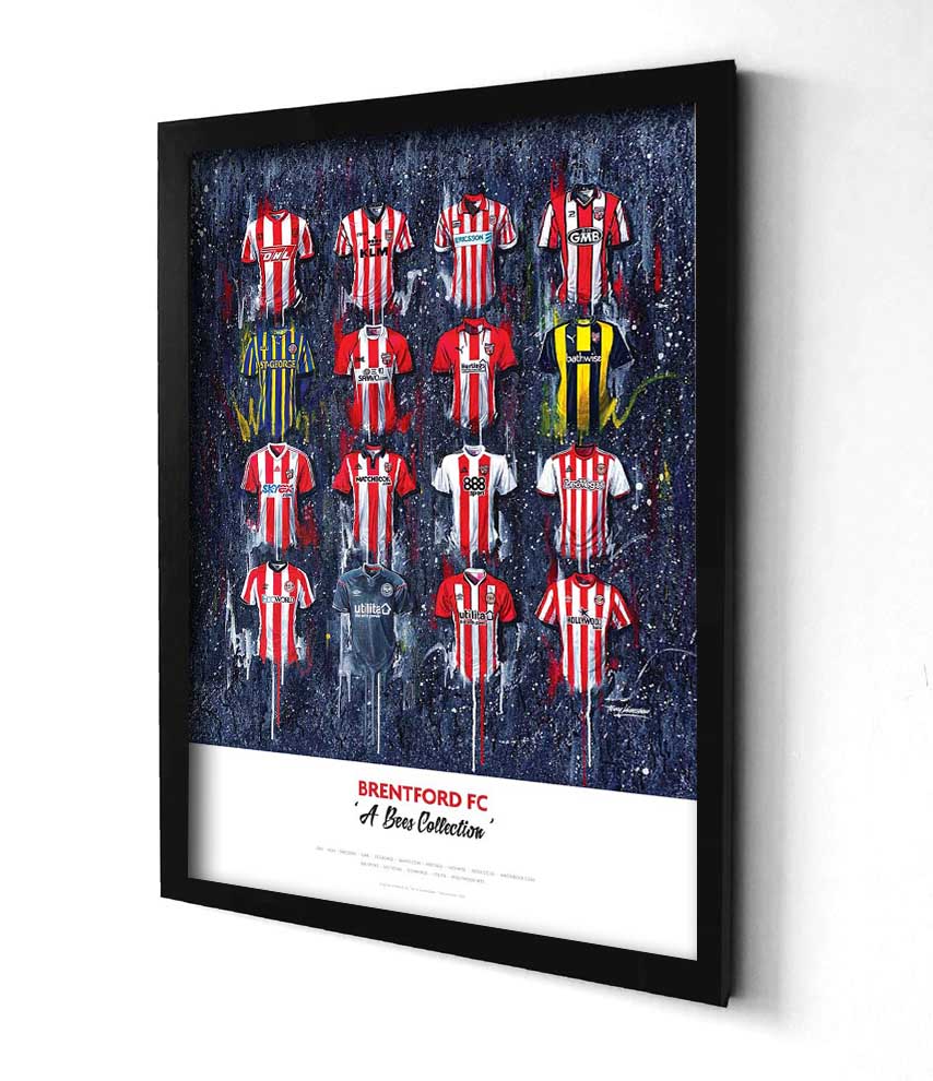 Brentford FC Shirts - A2 Signed Limited Edition Prints