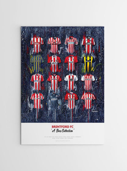 Brentford FC Shirts - A2 Signed Limited Edition Prints