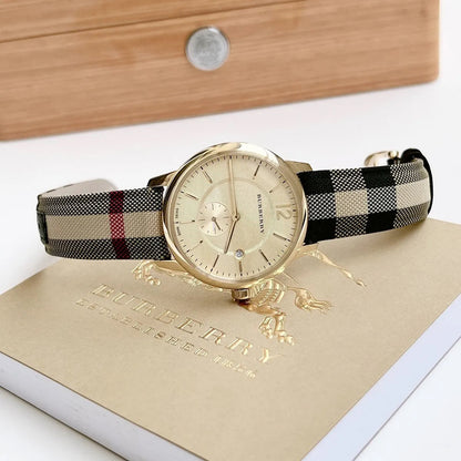 Burberry BU10001 The City Men's Gold & House Check Watch - SJR London Timepiece