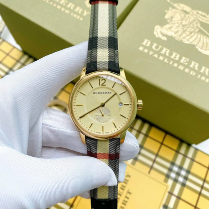 Burberry BU10001 The City Men's Gold & House Check Watch - SJR London Timepiece