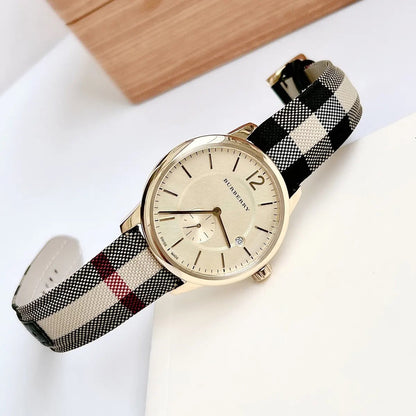 Burberry BU10001 The City Men's Gold & House Check Watch - SJR London Timepiece