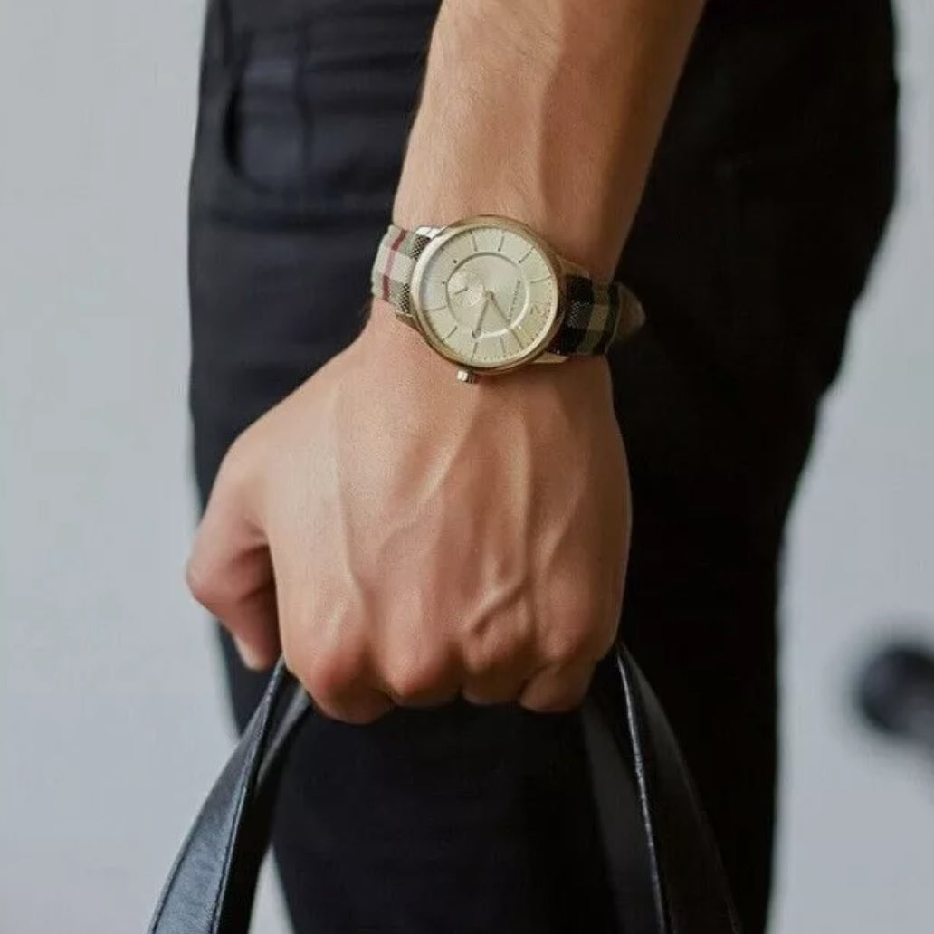 Burberry BU10001 The City Men's Gold & House Check Watch - SJR London Timepiece
