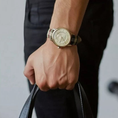 Burberry BU10001 The City Men's Gold & House Check Watch - SJR London Timepiece