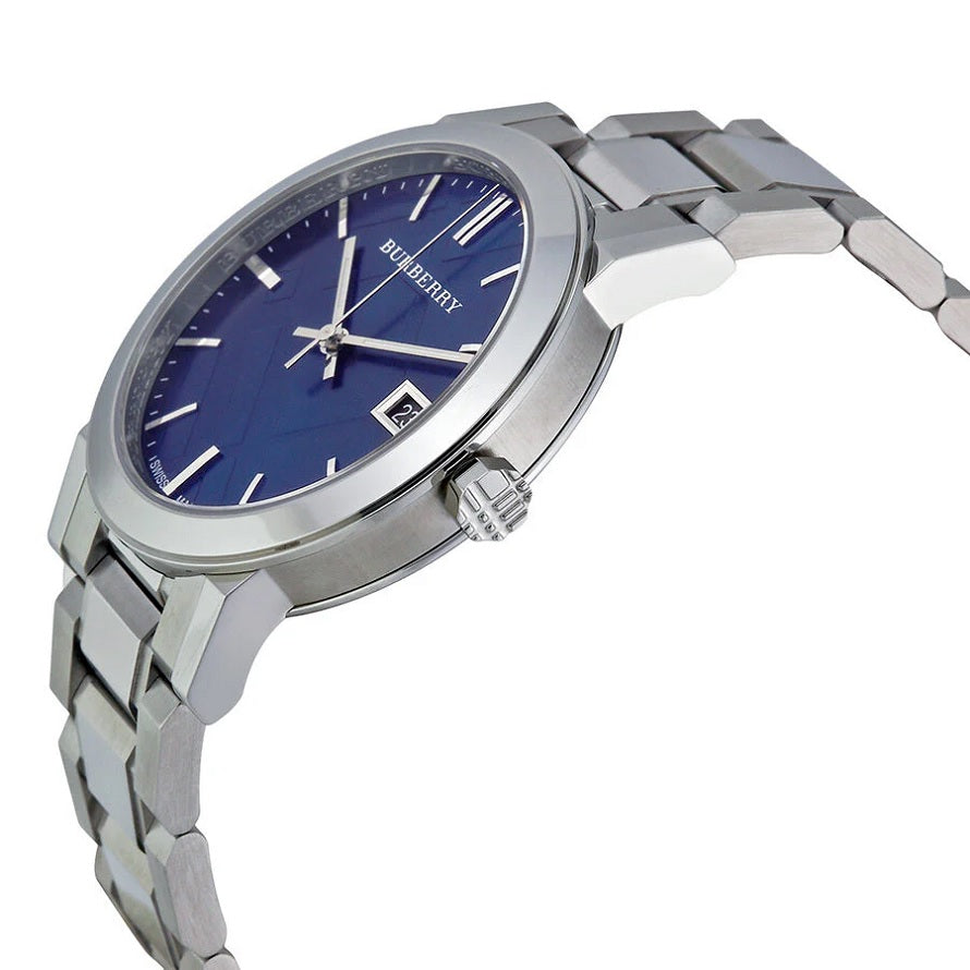 Montre unisexe Burberry BU9031 The City argent et bleue