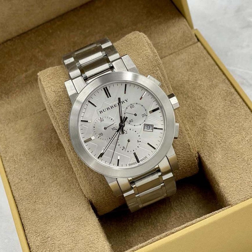 Burberry BU9350 The City Men's Silver Chronograph Watch - SJR London Timepiece