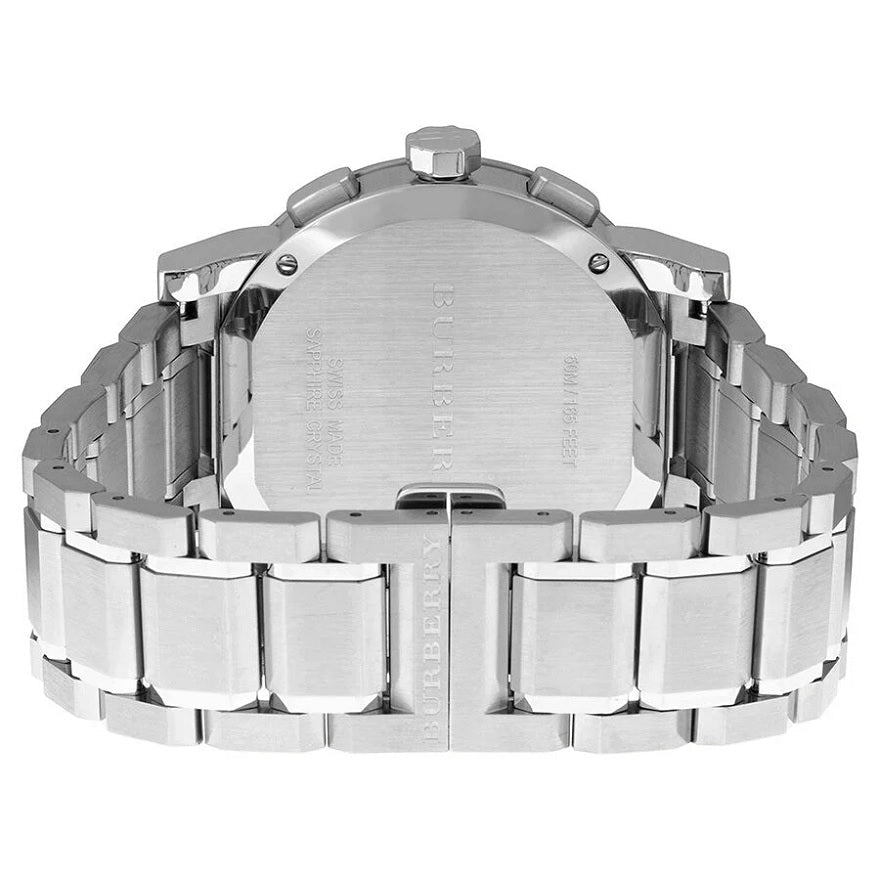 Montre chronographe Burberry BU9351 The City pour homme, argentée et noire