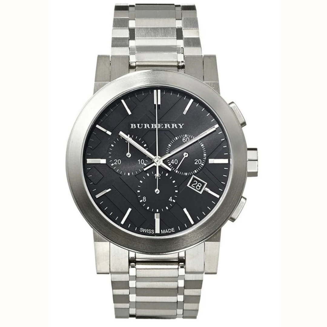 Burberry BU9351 The City Men's Silver & Black Chronograph Watch - SJR London Timepiece