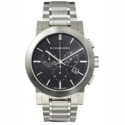 Burberry BU9351 The City Men's Silver & Black Chronograph Watch - SJR London Timepiece