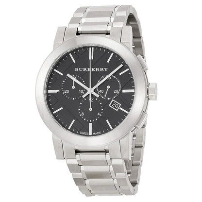 Burberry BU9351 The City Men's Silver & Black Chronograph Watch - SJR London Timepiece