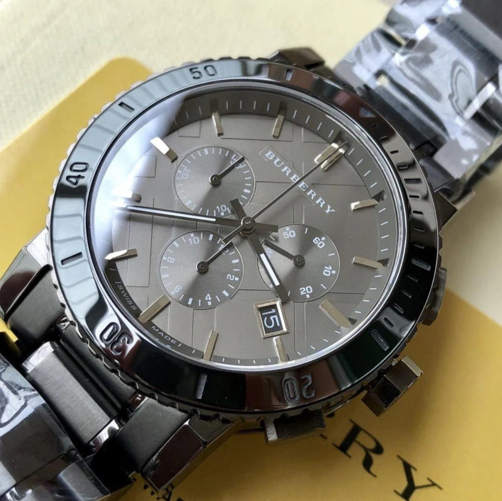Montre homme Burberry BU9381 The City, cadran gris