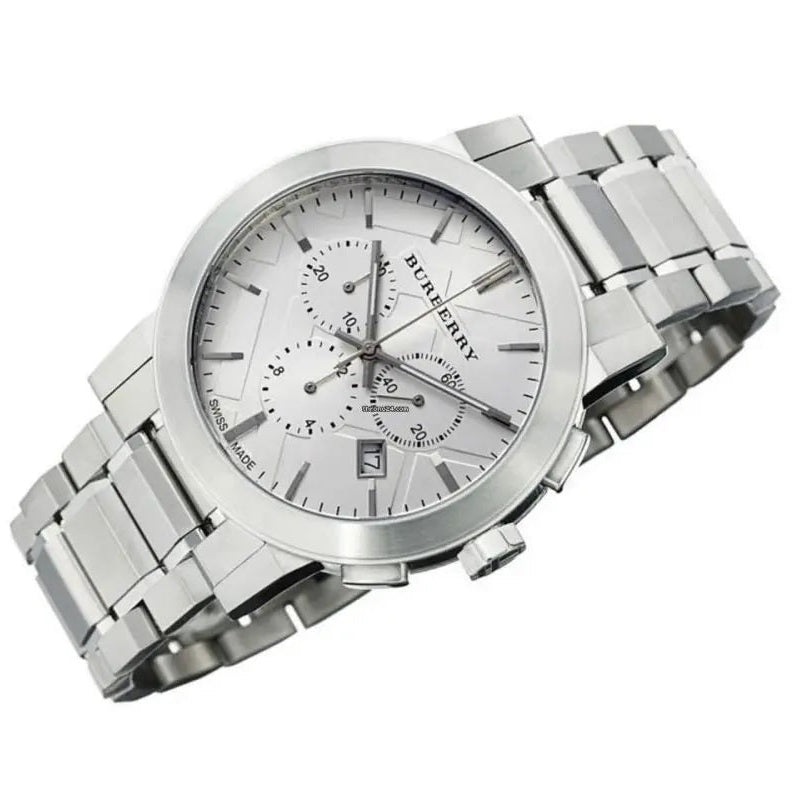 Burberry BU9750 The City Unisex Silver Chronograph Watch - SJR London Timepiece