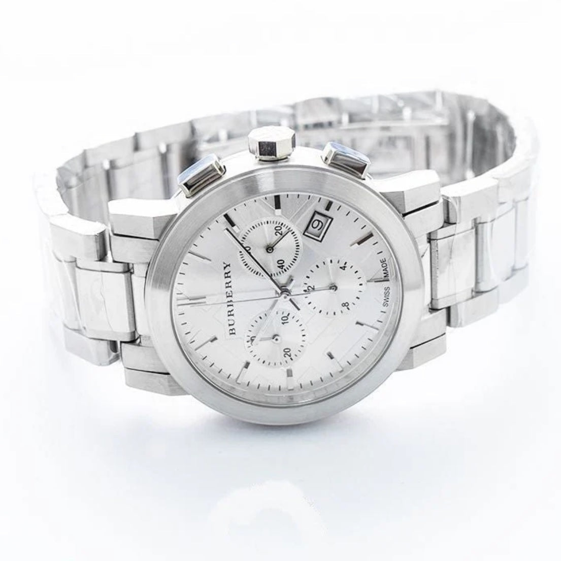 Burberry BU9750 The City Unisex Silver Chronograph Watch - SJR London Timepiece