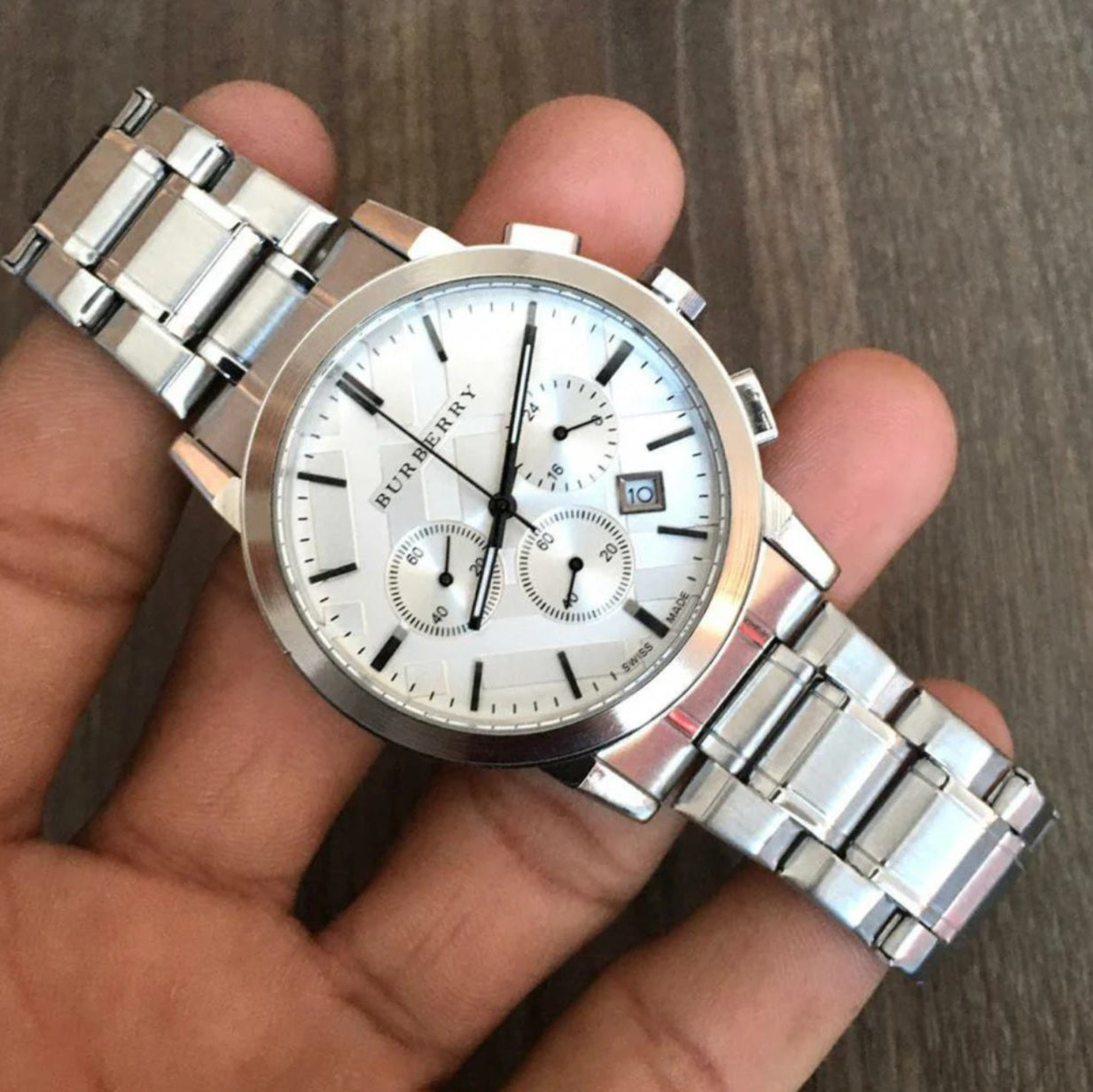 Burberry BU9750 The City Unisex Silver Chronograph Watch - SJR London Timepiece