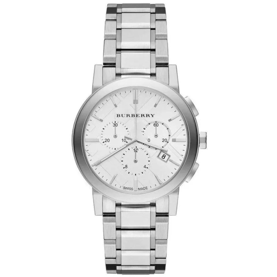 Burberry BU9750 The City Unisex Silver Chronograph Watch - SJR London Timepiece