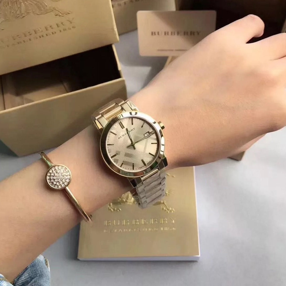Burberry BU9038 The City Unisex Gold & Champagne Watch - SJR London Timepiece