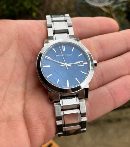 Burberry BU9031 The City Unisex Silver & Blue Watch - SJR London Timepiece