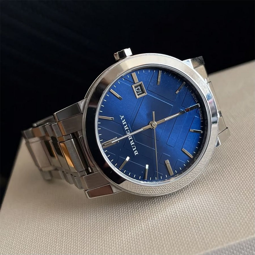 Burberry BU9031 The City Unisex Silver & Blue Watch - SJR London Timepiece