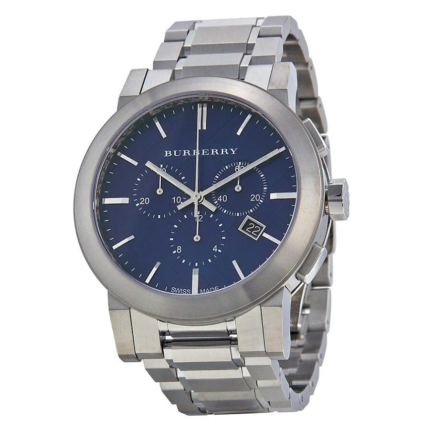 Burberry BU9363 The City Men's Silver & Blue Chronograph Watch - SJR London Timepiece