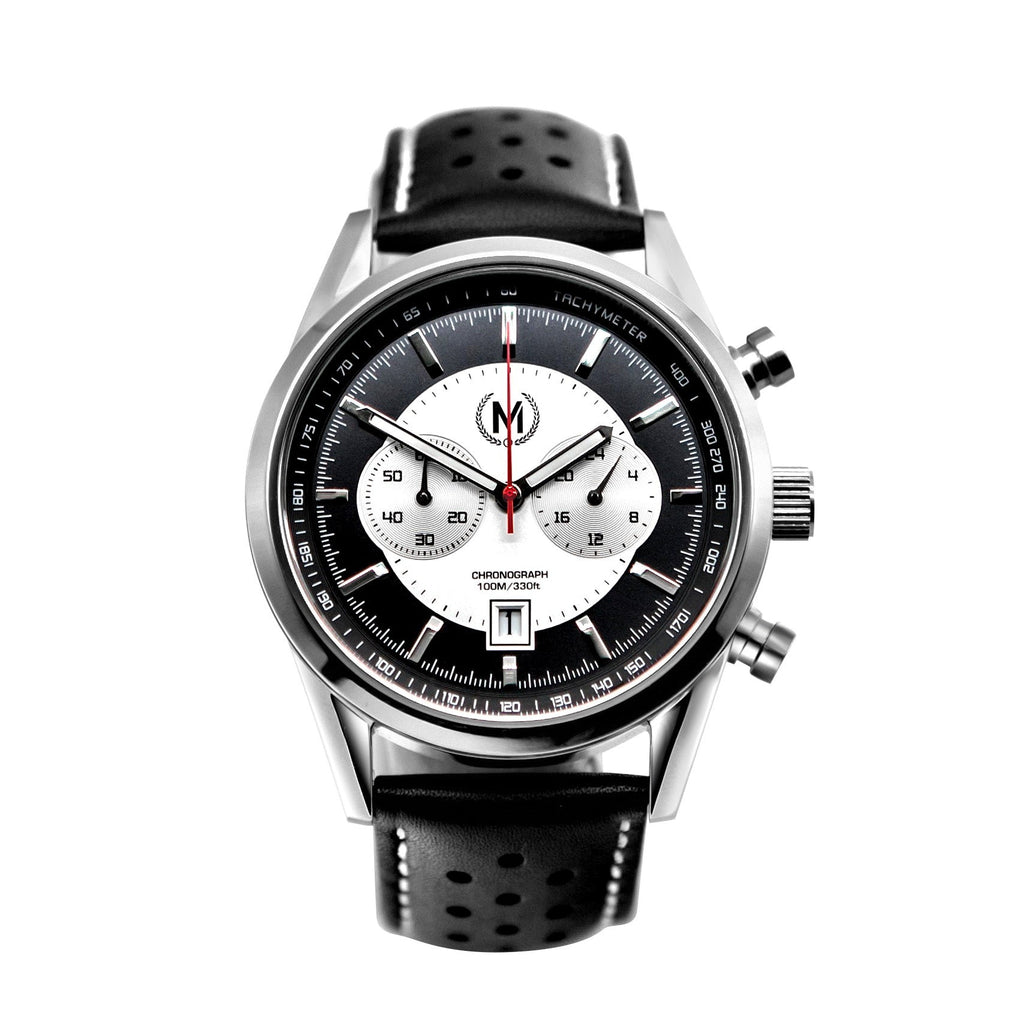 Bracelet de montre Rally en cuir noir