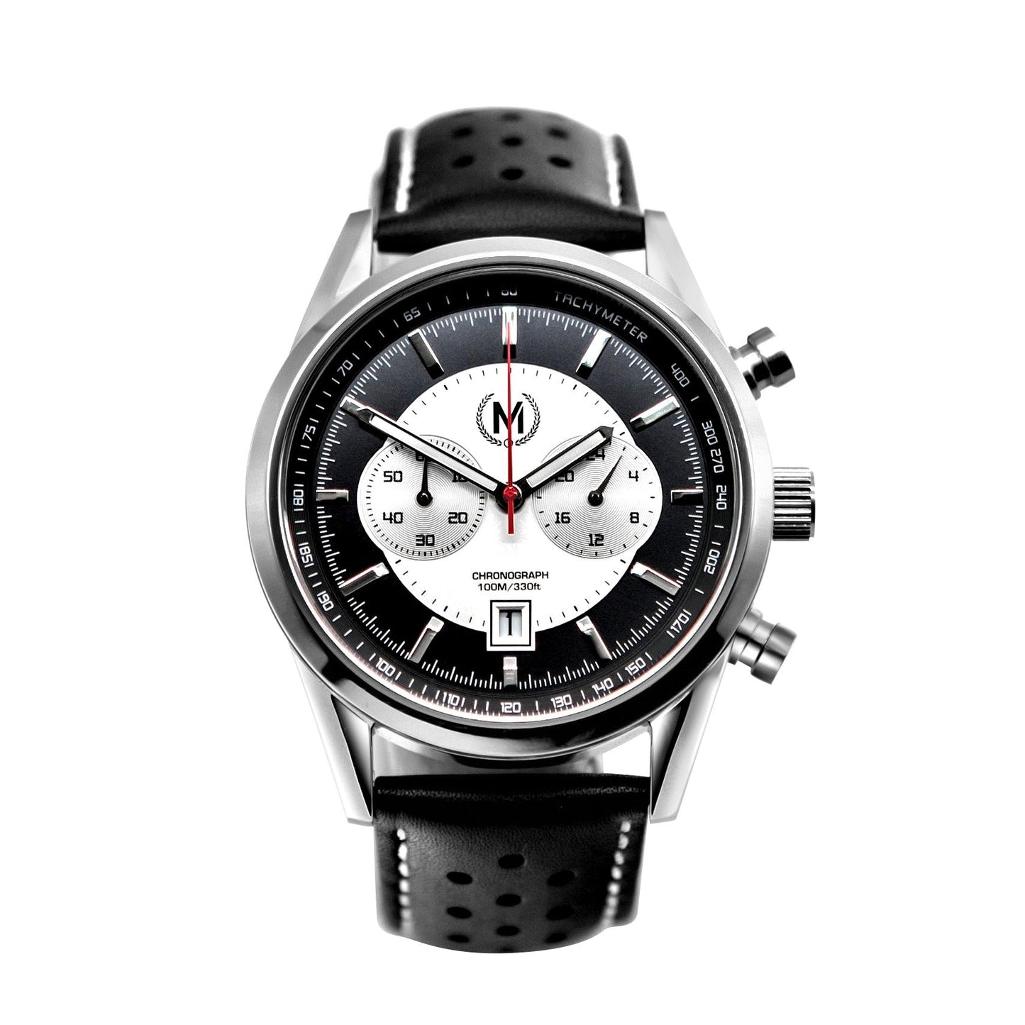 Black Leather Rally Watch Strap - SJR London Timepiece