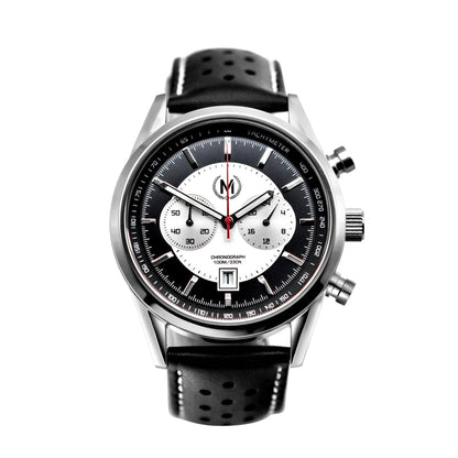 Black Leather Rally Watch Strap - SJR London Timepiece