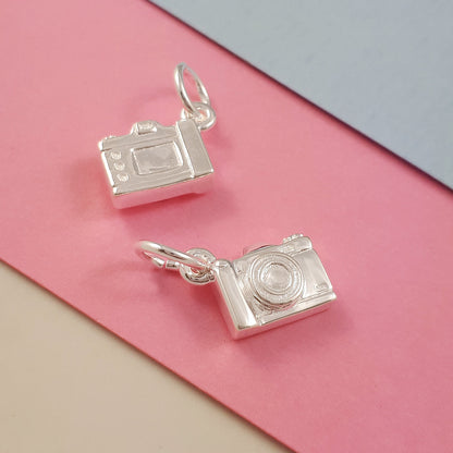 Vintage Camera Personalised Silver Charm