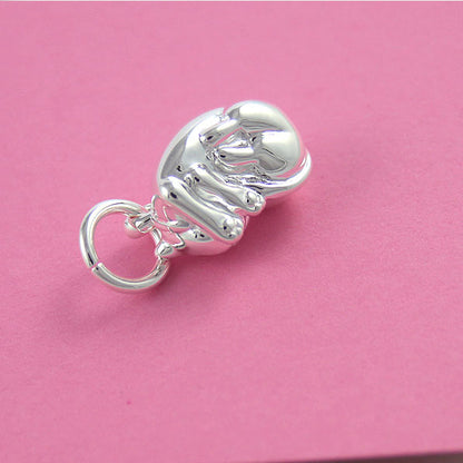Cat Silver Charm