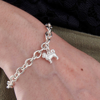 Cavapoo Silver Dog Charm