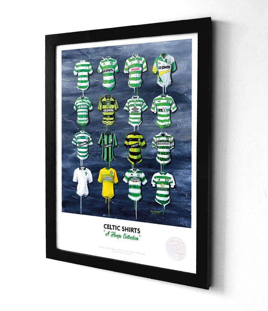 Celtic A3 Framed Print – Iconic Hoops Shirt Wall Art
