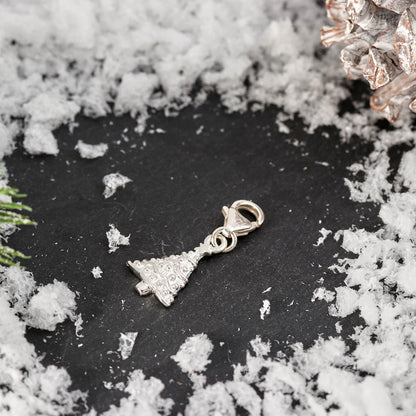 Christmas Tree Personalised Silver Charm