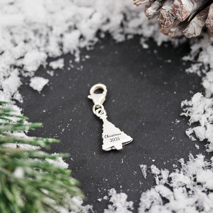 Christmas Tree Personalised Silver Charm