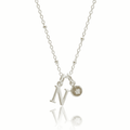 Personalised November Birthstone and Initial Necklace