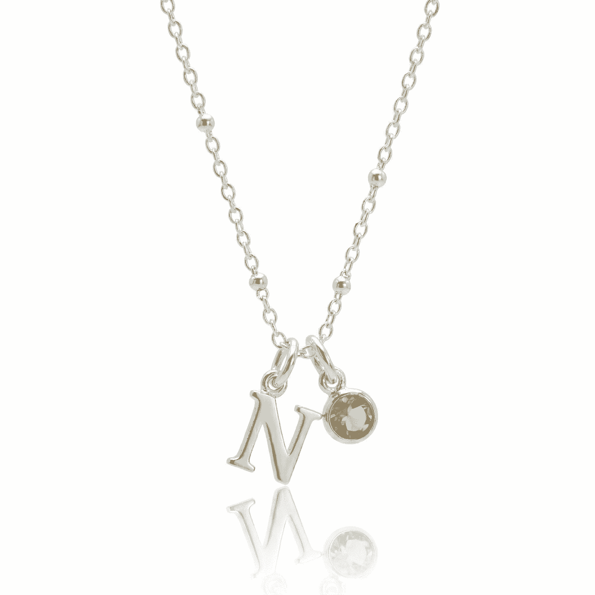 Personalised November Birthstone and Initial Necklace