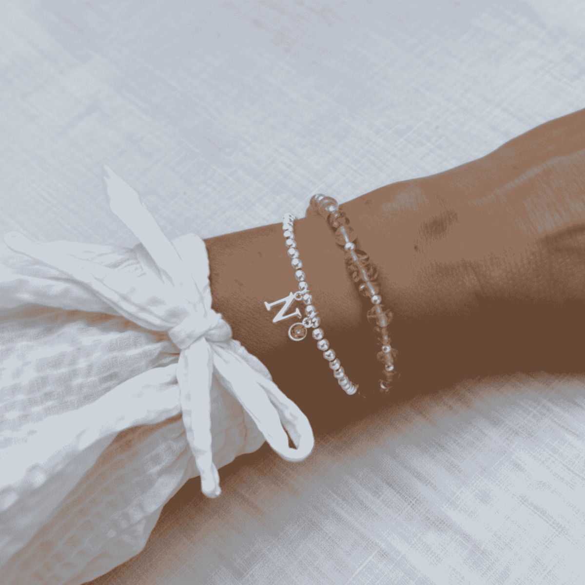 Birthstone & Initial Letter Personalised Charm Bracelet