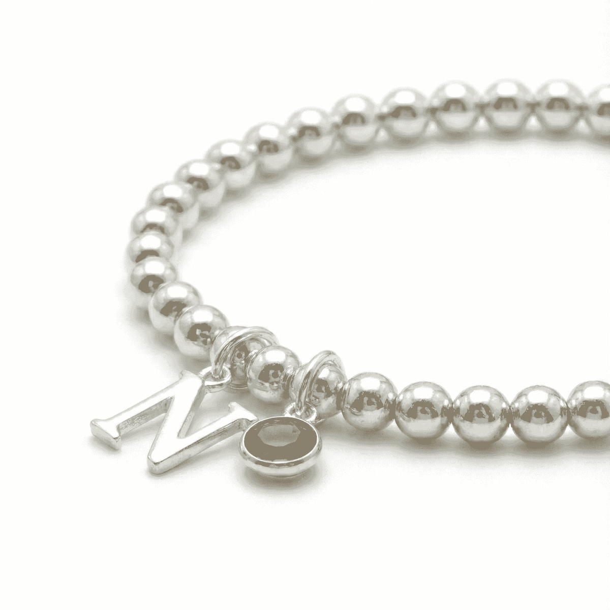 Personalised November Birthstone and Initial Bracelet | Citrine