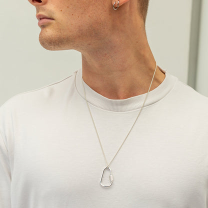 Climbing Carabiner Silver Necklace